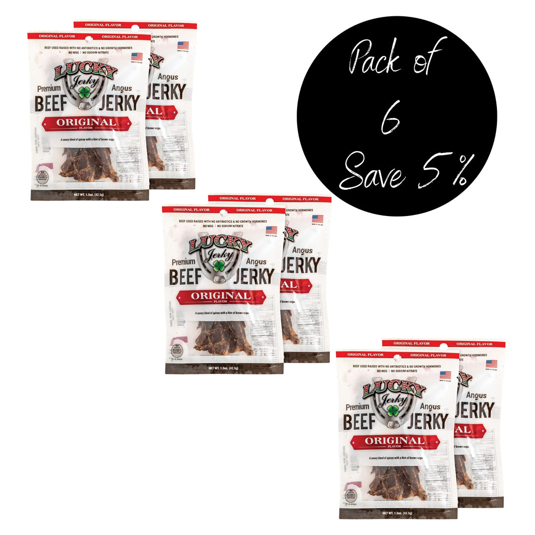 Beef Jerky | 1.5 oz. Bag | Pack of 6 | Original Flavor | Savory Seasoning | All Natural Angus | Made in Holdrege, NE | Nebraska Star Beef