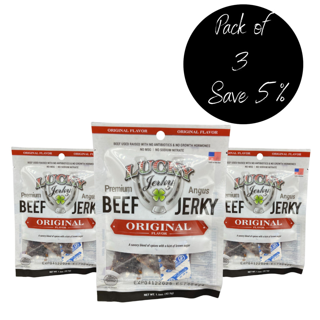 Beef Jerky | 1.5 oz. Bag | Pack of 3 | Original Flavor | All Natural Angus | Made in Holdrege, NE | Nebraska Star Beef