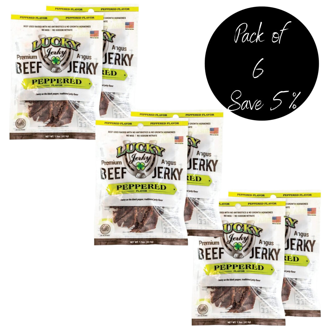 Black Pepper Beef Jerky | 1.5 oz. Bag | Pack of 6 | Premium Beef Jerky | Made in Holdrege, NE | Nebraska Star Beef