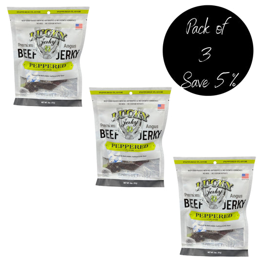 Black Pepper Beef Jerky | 3 oz. Bag | Pack of 3 | Big, Bold Flavor | Tender Jerky | Made in Holdrege, NE | Nebraska Star Beef