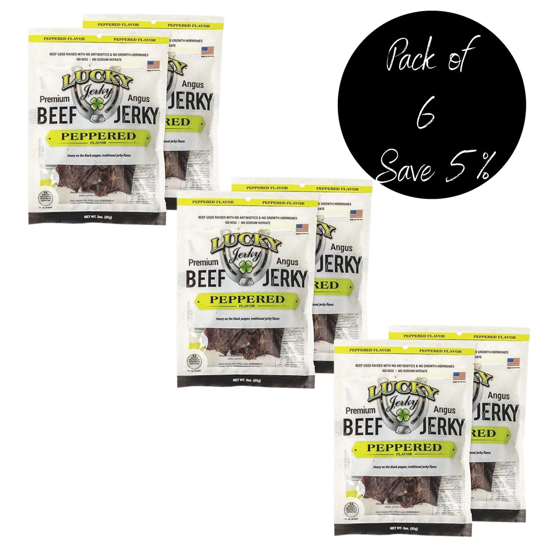 Black Pepper Beef Jerky | 3 oz. Bag | Pack of 6 | Big, Bold Flavor | Premium Jerky | Made in Holdrege, NE | Nebraska Star Beef