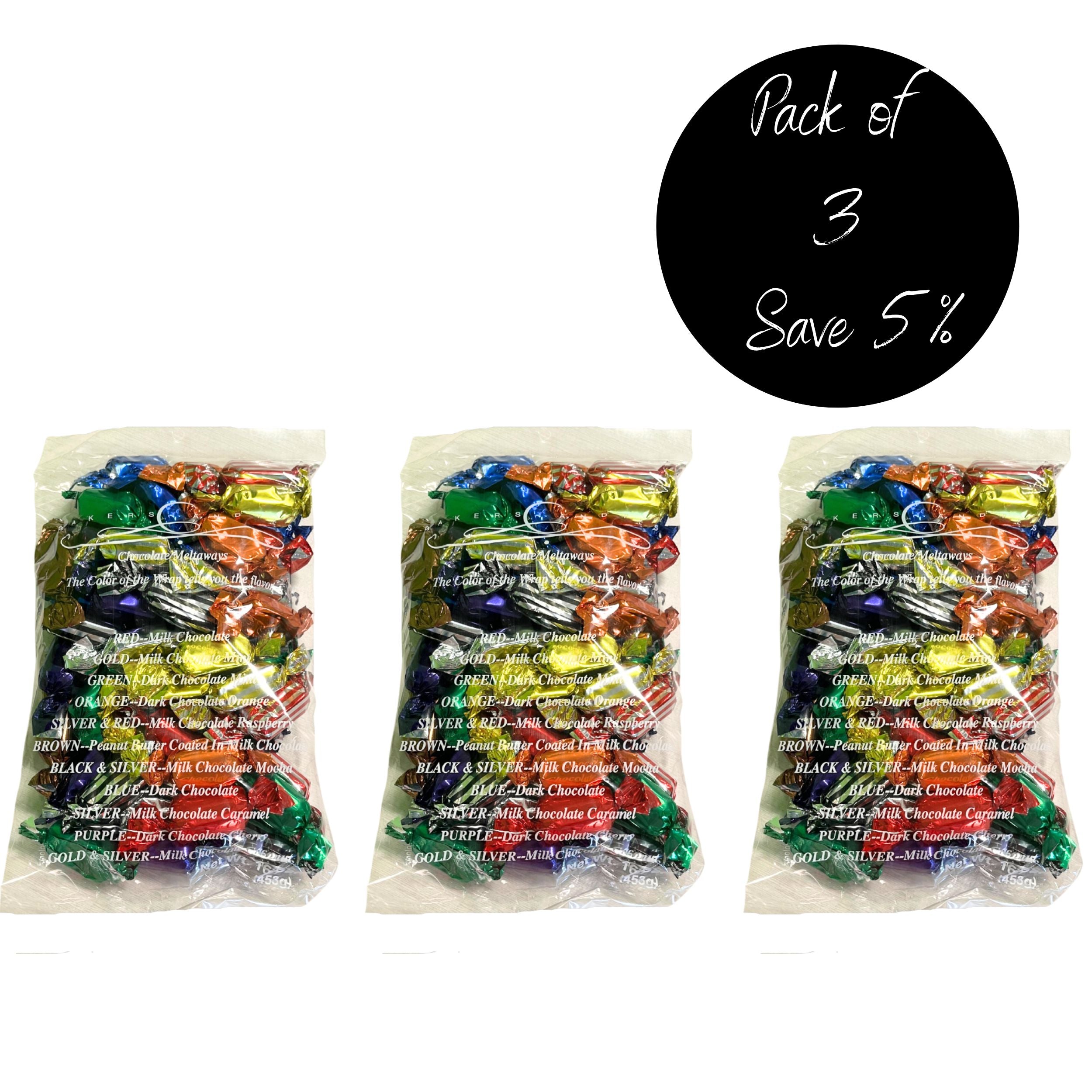 3 Pack of 1 lb bags of Meltaway Chocolates 