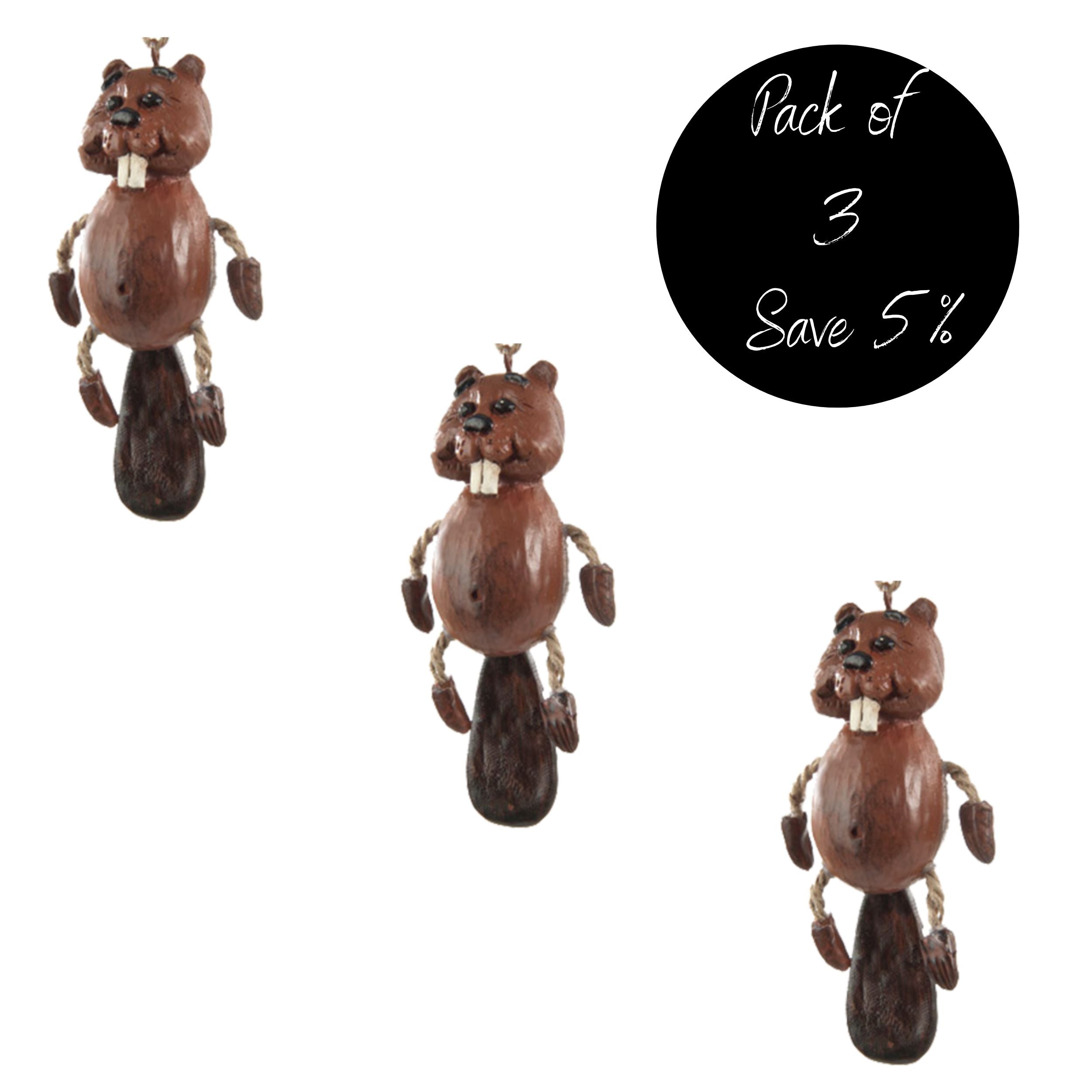 3 Pack of Beaver Ornament