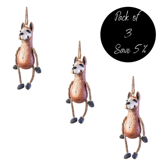 Dangly Alpaca Ornament | 3 Pack | Farm Animal Decoration | Alpaca Lover | Made in Lincoln, NE | Bert Anderson Collection