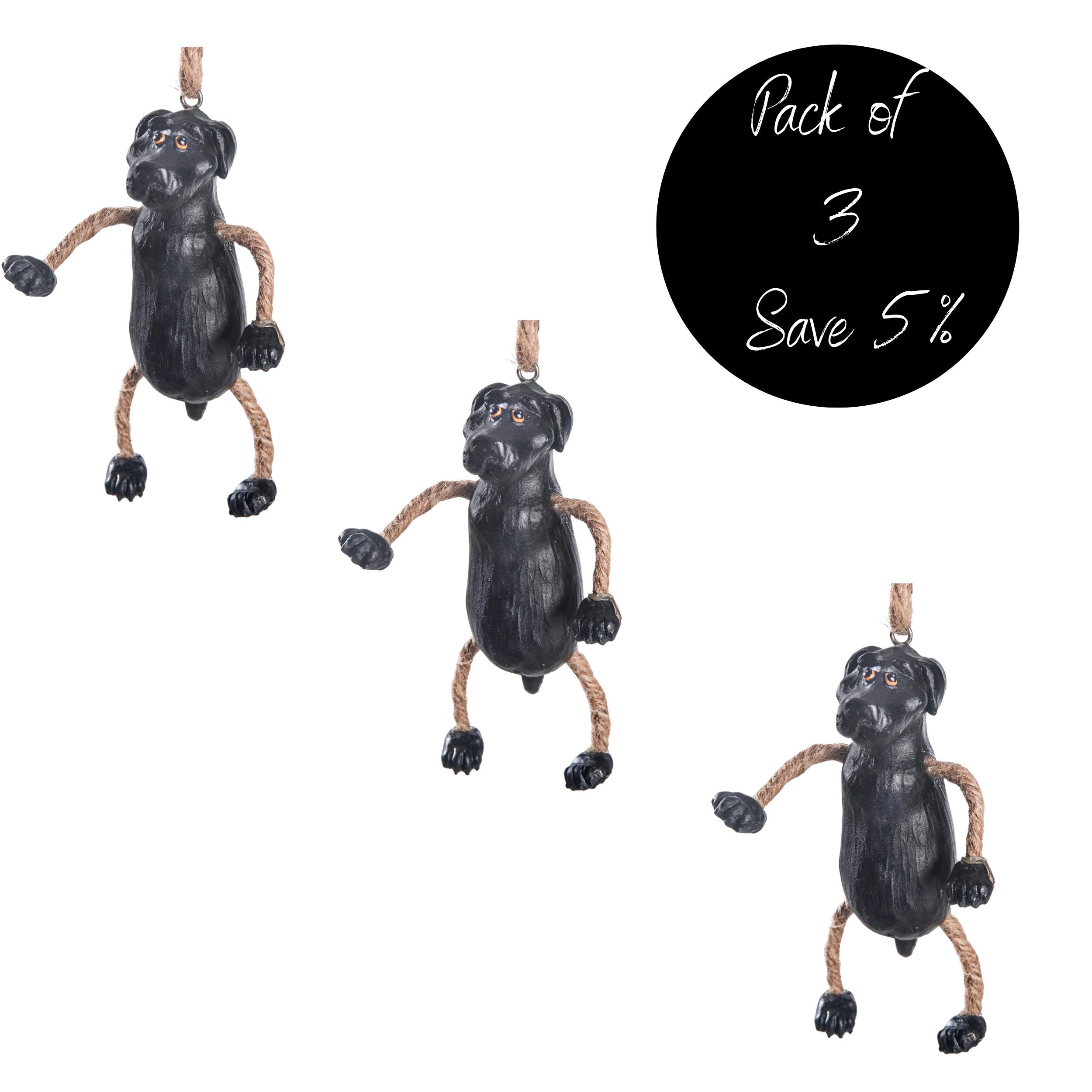 Pack of 3, Black Lab Ornament