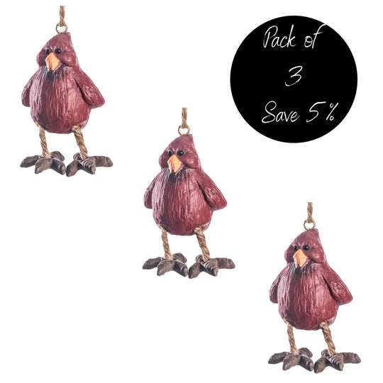 3 Pack of Cardinal Ornaments