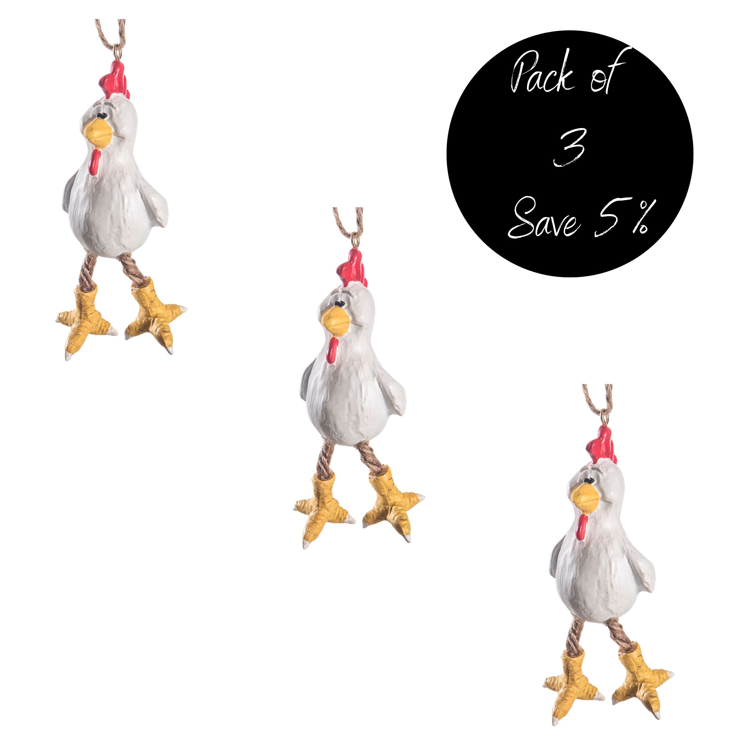 3 Pack of Chicken Ornaments