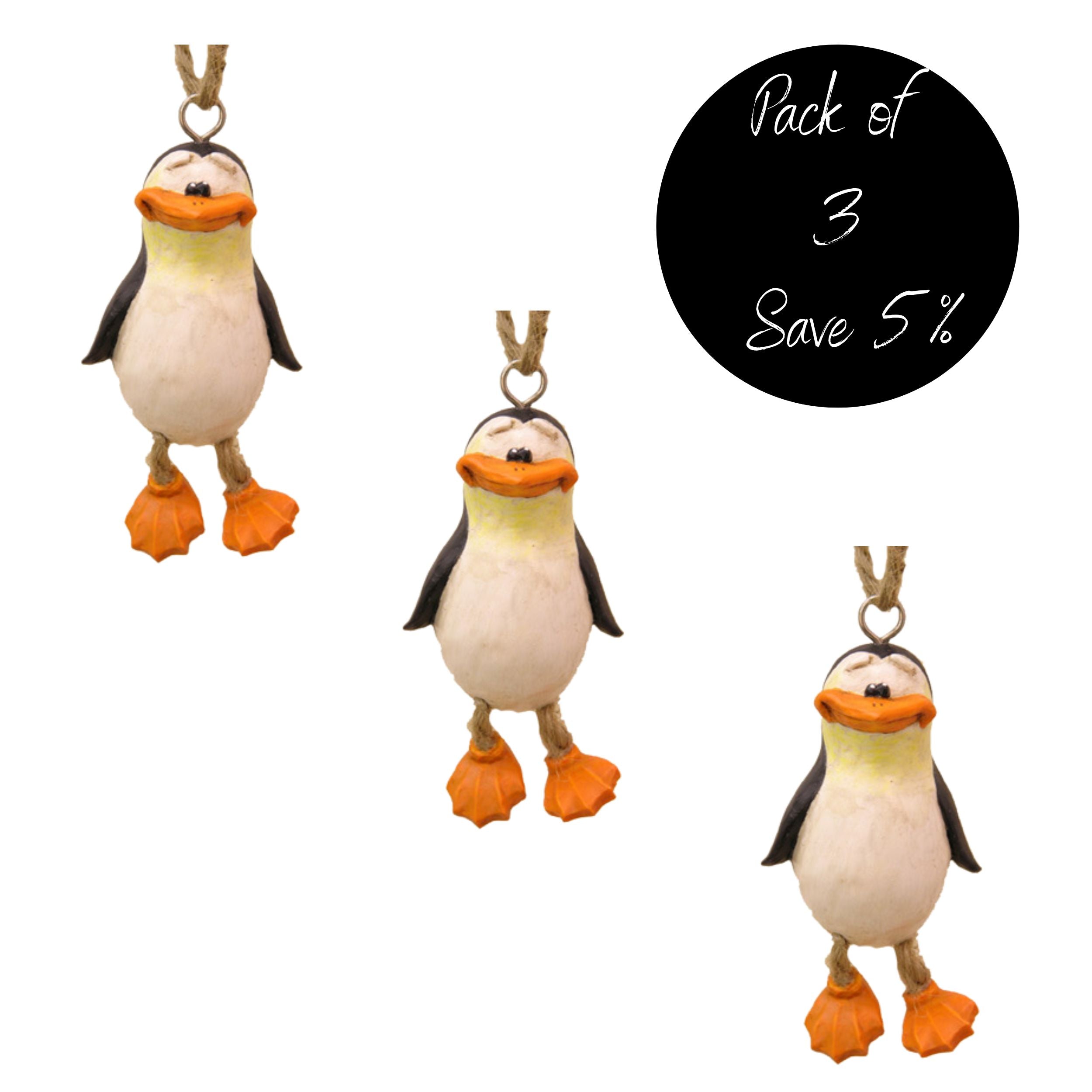 3 Pack of Penguin Ornaments