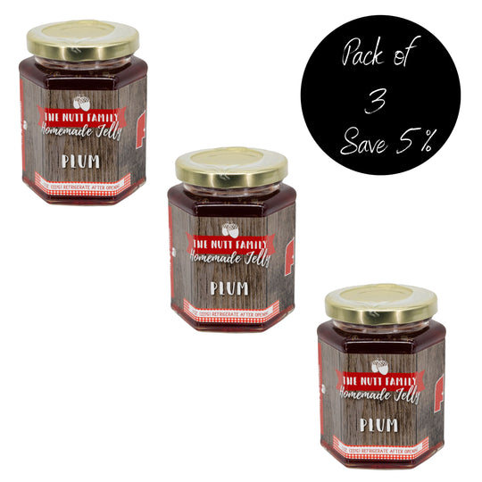 Plum Jelly | 9 oz. Jar | Top Seller | Pack of 3 | Hand-Picked Plums | Homemade Jelly | Made in Ravenna, NE | Nutt Family Jams and Jellies