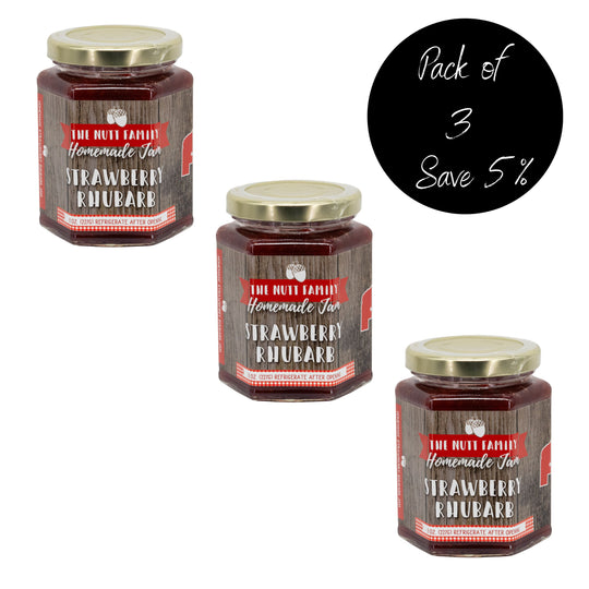 Strawberry Rhubarb Jam | 9 oz. Jar | Pack of 3 | Fresh Fruit Spread | Burst of Flavor | Made in Ravenna, NE