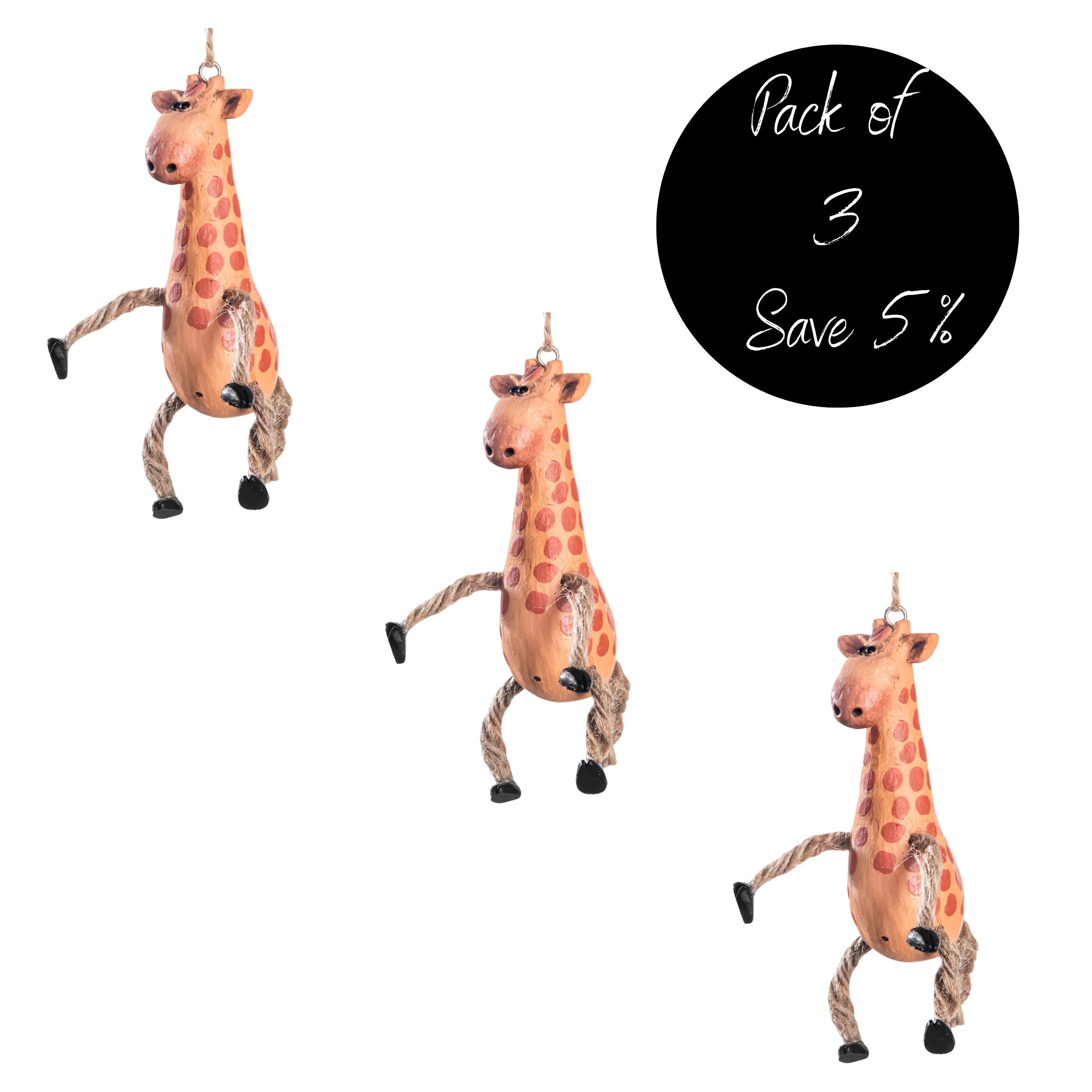 Pack of 3, Giraffe Ornament