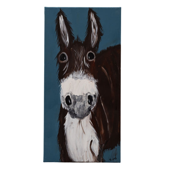 Delbert the Donkey Canvas Painting | 10" x 20" | The Painted Attic