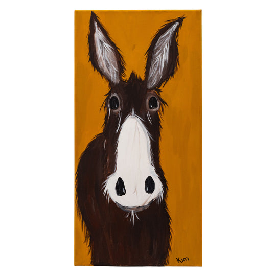 Delmar the Donkey | 10" x 20" | Canvas Painting | The Painted Attic