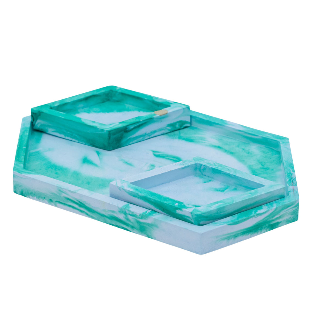 Resin-Crete Jewelry Tray Set | 6.5" x 4" Hexagon | Color Crete Creations