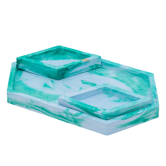 Resin-Crete Jewelry Tray Set | 6.5" x 4" Hexagon | Color Crete Creations