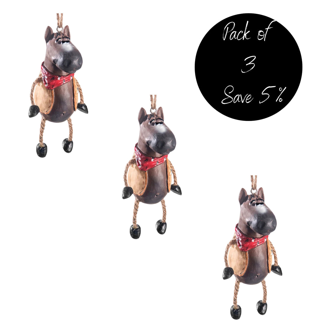 Pack of 3, Horse with Vest Ornament