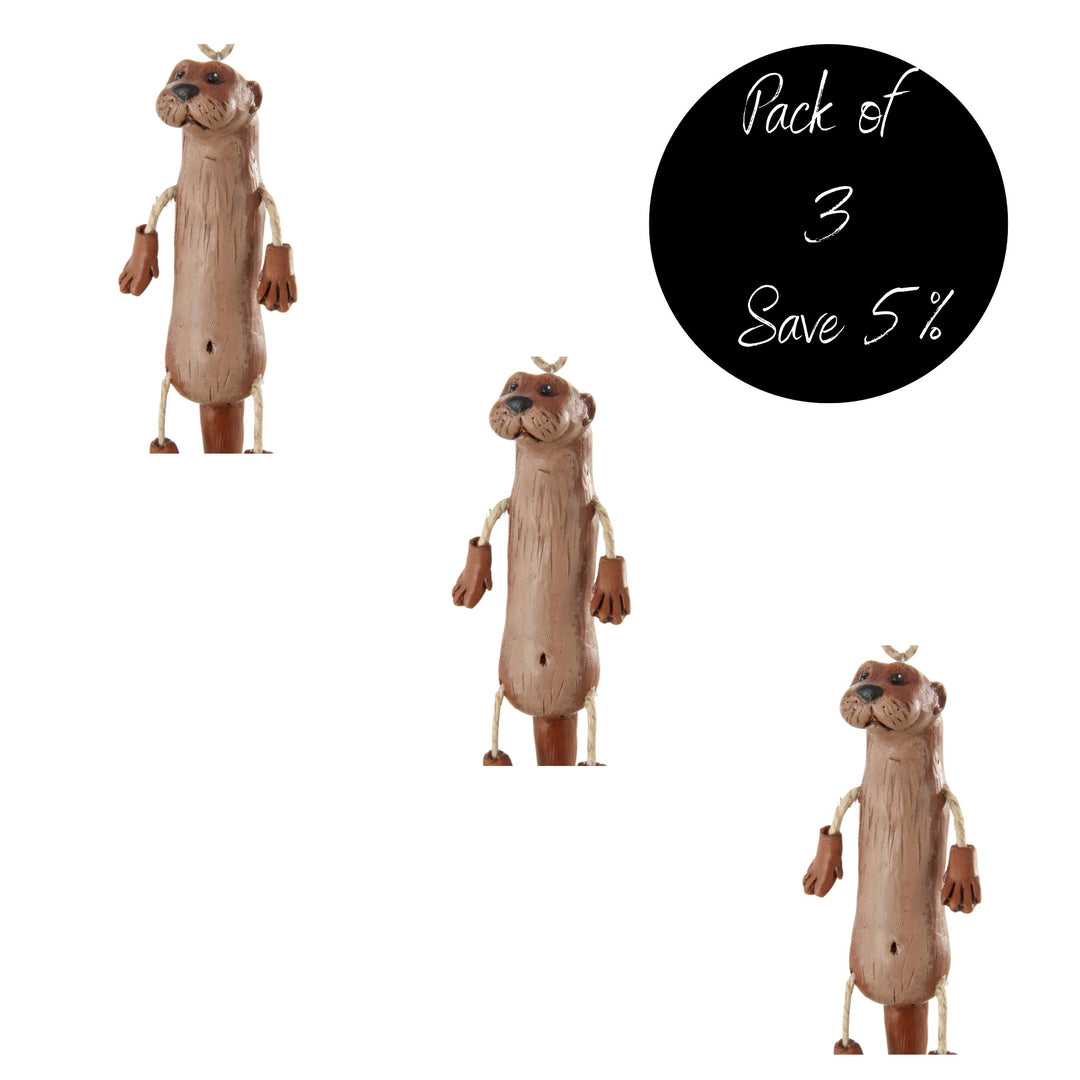 Pack of 3, Otter Ornament 