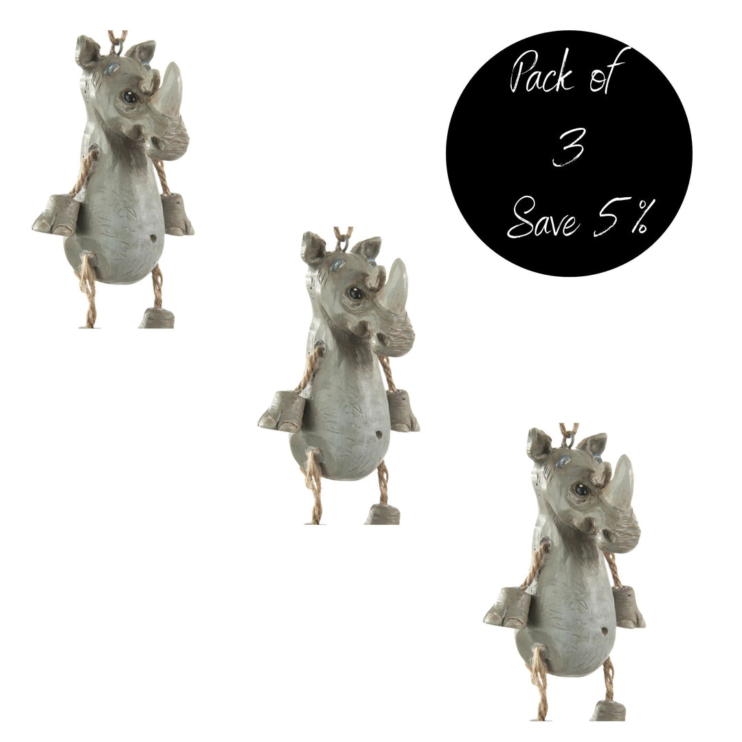 Pack of 3 Rhino Ornaments