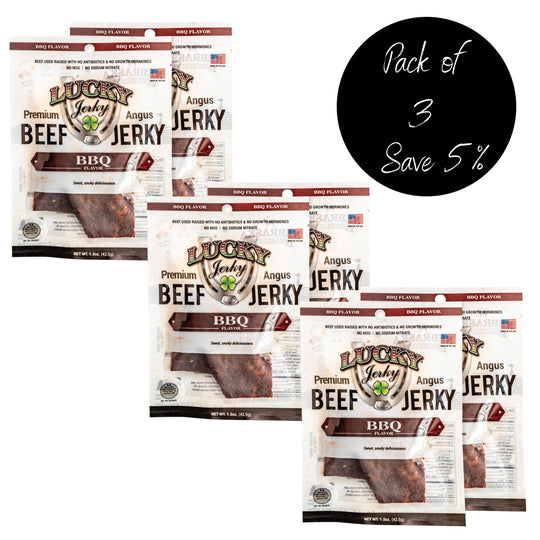 BBQ Beef Jerky | 1.5 oz. Bag | Pack of 6 | All Natural Angus Beef | Smokey Flavor | Made in Holdrege, NE | Nebraska Star Beef