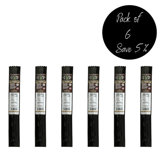 BBQ Beef Stick | 1.25 oz. | Pack of 6 | All Natural Angus Beef | Smokey Flavor | Made in Holdrege, NE | Nebraska Star Beef