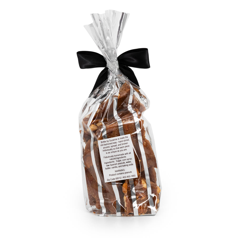 Homemade Peanut Brittle | 8 oz. Bag | Perfect Blend of Crisp Crunch | Dissolves In Your Mouth | Sweet and Salty Treat | Made in Nebraska | Sweets by Suzanne