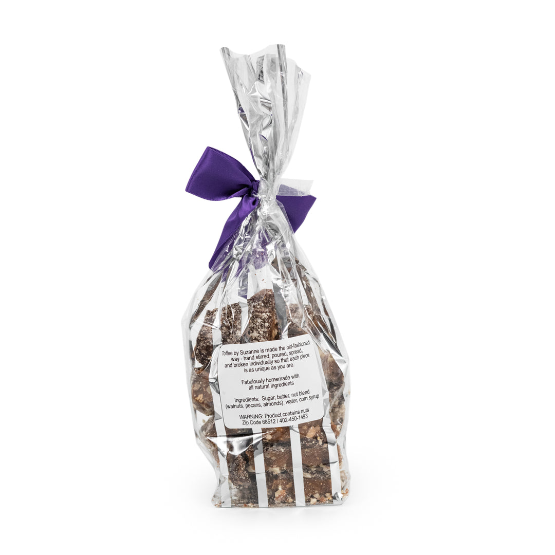 Mixed Nut Toffee | 8 oz. Bag | Finest Crunchy Toffee and Roasted Mixed Nuts | Sweet and Salty Treat | Rich Flavor | Addicting | Comes In Perfect Gift Giving Package | Sprinkle On Dessert For Sweet and Salty Crunch