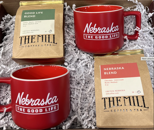 Nebraska Coffee and Mugs Gift Basket | Shipping Included | From Nebraska Gift Shop
