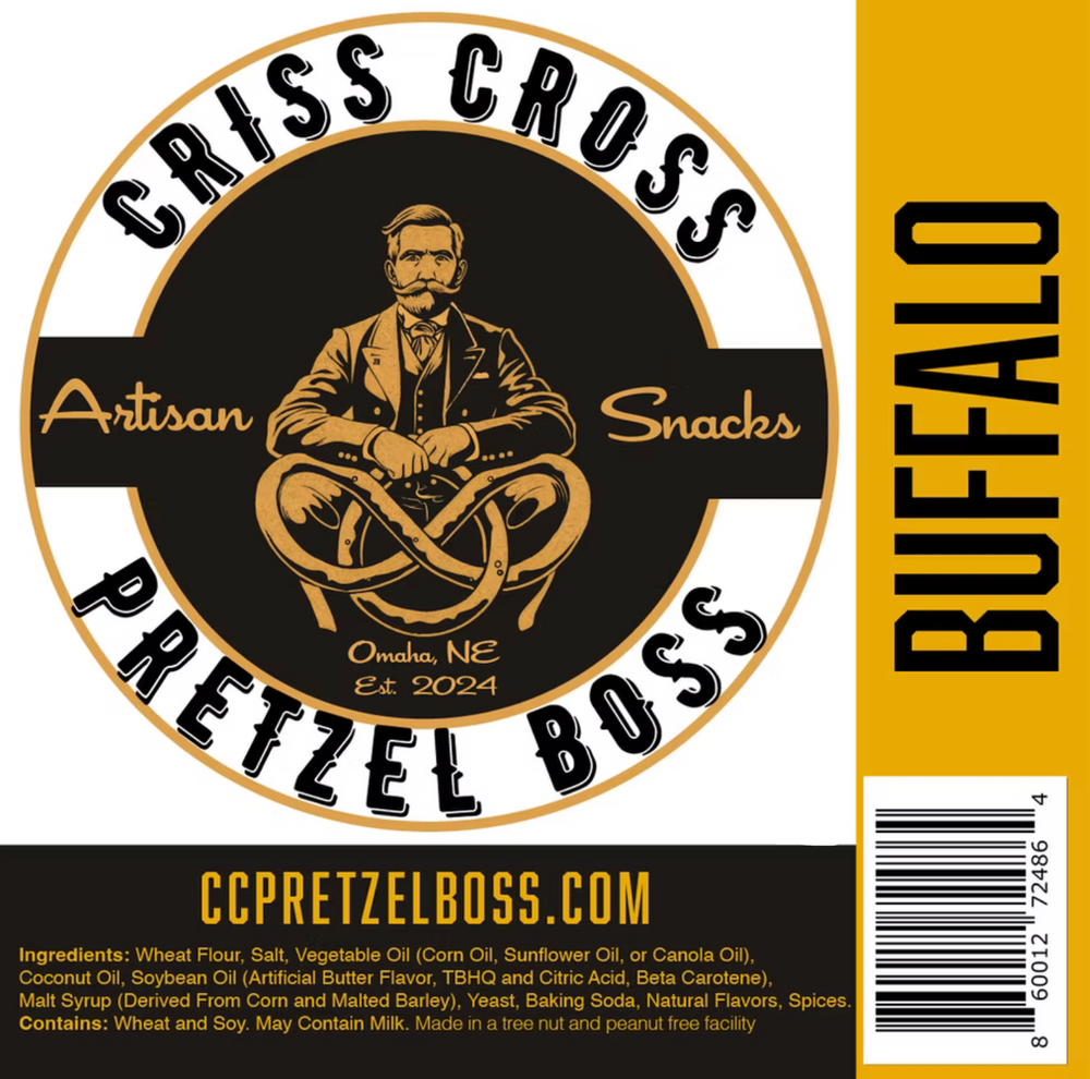 Buffalo Flavored Pretzels | 10 oz Bag | Criss Cross Pretzel Boss