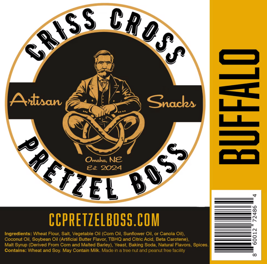 Buffalo Flavored Pretzels | 10 oz Bag | Criss Cross Pretzel Boss