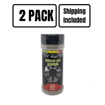 Dirt Nap Dip Seasoning | 3.2 oz. | Jamaican Jerk | Nebraska Seasoning | You Buy, We Give | Great As A Dry Rub or Marinade | Well-Suited for Chicken, Pork, Beef, Veggies | Locally Sourced Ingredients | All Natural Ingredients | 2 Pack | Shipping Included