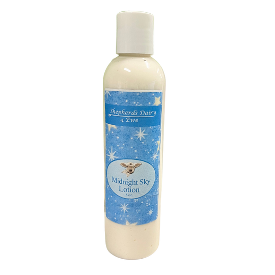 Midnight Sky Lotion | Multiple Sizes | Victorian Lotion | Daily Moisturizer | Sheep Milk Lotion | Skin Firming | Hydrating Minerals | Leaving the Skin Silky and Smooth | Fresh, Clean Scent | All Natural