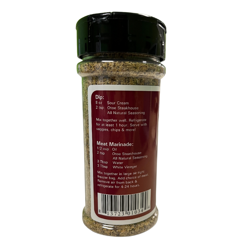 Otoe Steakhouse Original Seasoning | 4.6 oz. | Excellent on Chicken, Beef, Pork, Veggies, Wild Game, and More! | Nebraska Made Spice | Try in Dips and Marinades | Perfect Blend of Herbs and Spices