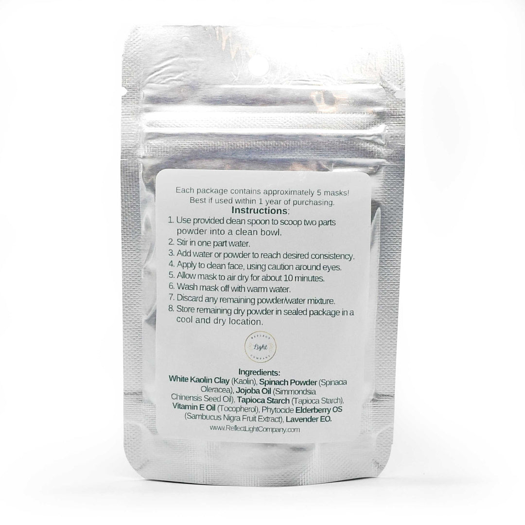 Spinach Clay Face Mask | 1 oz | Multiple Blends | Reflect Light Company