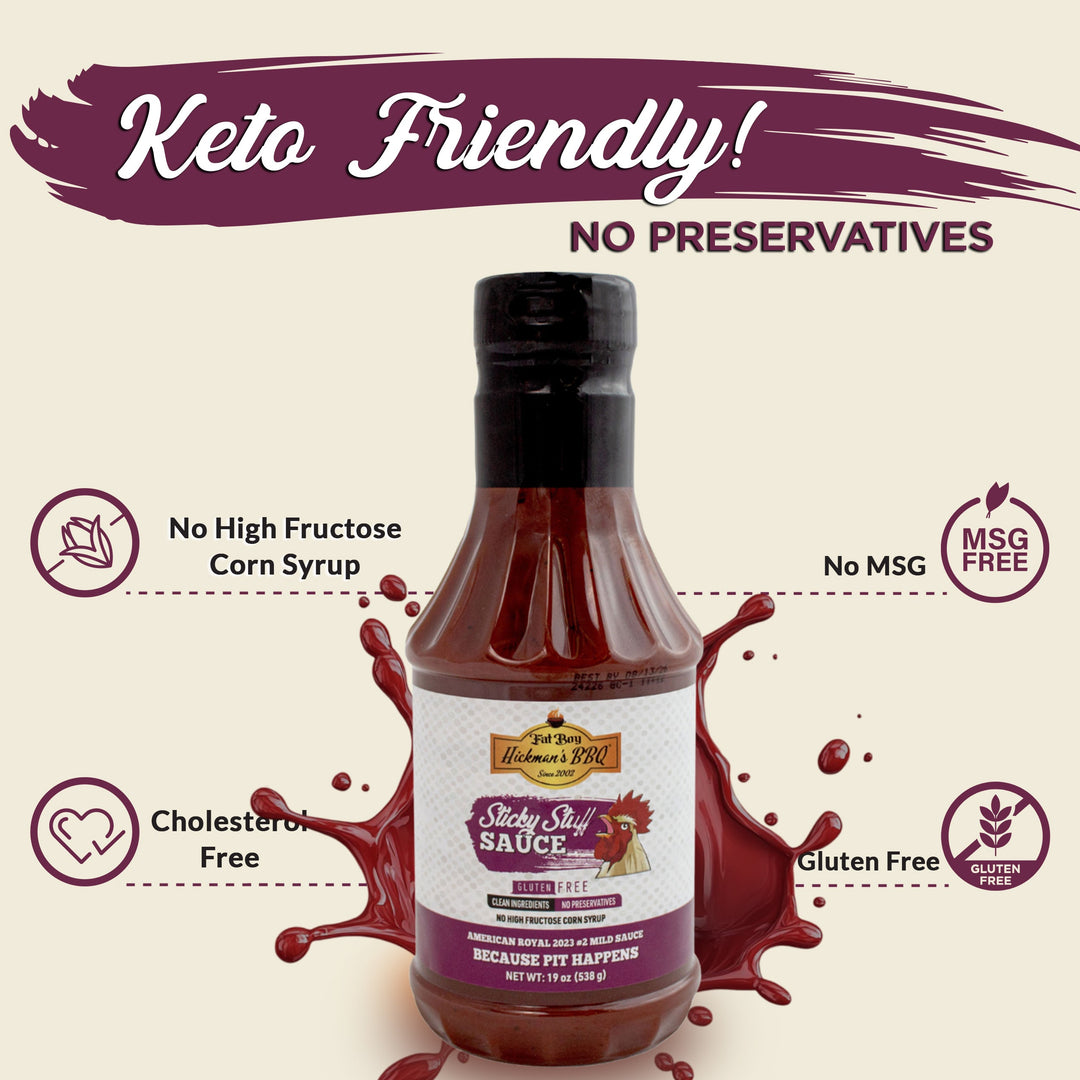 Sticky Stuff Natural BBQ Sauce 19 oz | Gluten Free | Hickman's Fat Boy BBQ
