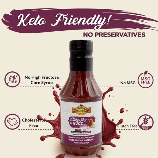 Sticky Stuff Natural BBQ Sauce 19 oz | Gluten Free | Hickman's Fat Boy BBQ