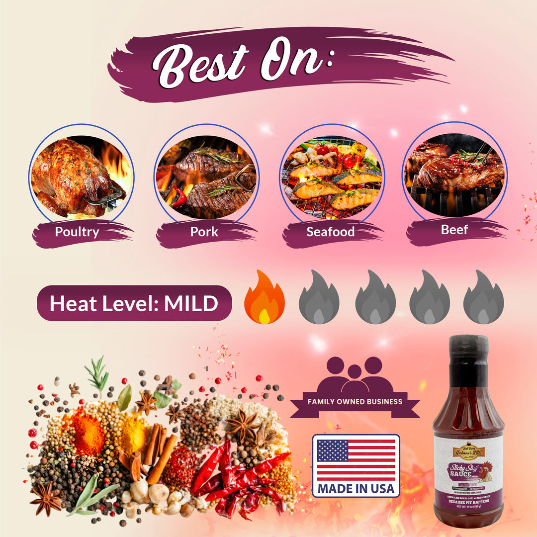 Sticky Stuff Natural BBQ Sauce 19 oz | Gluten Free | Hickman's Fat Boy BBQ