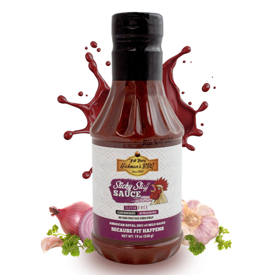 Sticky Stuff Natural BBQ Sauce 19 oz | Pack of 2 | Gluten Free | Hickman's Fat Boy BBQ