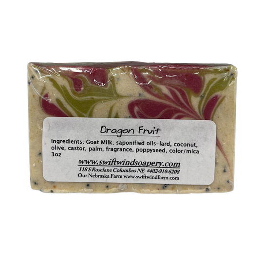 Goat Milk Soap | Dragon Fruit Soap Bar | Handmade in the Heartland | 3 oz. | Small Batch | Fresh, Fruity Aroma | Exfoliating