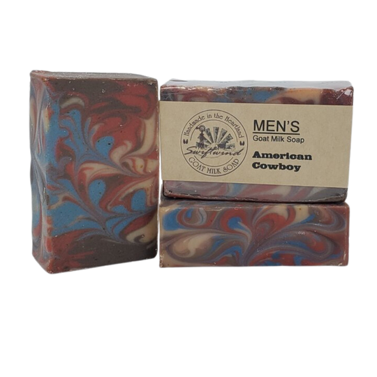 Goat Milk Soap | American Cowboy Soap Bar | Men's Soap Bar | Handmade in the Heartland | 3 oz.  | Cleansing | Nebraska Soap | Perfect for Hands, Face, and Showering | Provides Gentle, Nourishing Care | Packed with Important Vitamins and Minerals