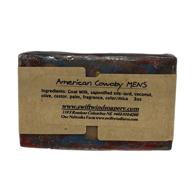 Goat Milk Soap | American Cowboy Soap Bar | Men's Soap Bar | Handmade in the Heartland | 3 oz.  | Cleansing | Nebraska Soap | Perfect for Hands, Face, and Showering | Provides Gentle, Nourishing Care | Packed with Important Vitamins and Minerals