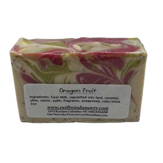 Goat Milk Soap | Dragon Fruit Soap Bar | Handmade in the Heartland | 3 oz. | Small Batch | Fresh, Fruity Aroma | Exfoliating