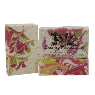 Goat Milk Soap | Dragon Fruit Soap Bar | Handmade in the Heartland | 3 oz. | Small Batch | Fresh, Fruity Aroma | Exfoliating | Leaves Skin Feeling Soft and Smooth | Nebraska Soap | Made With Skin Healthy Ingredients