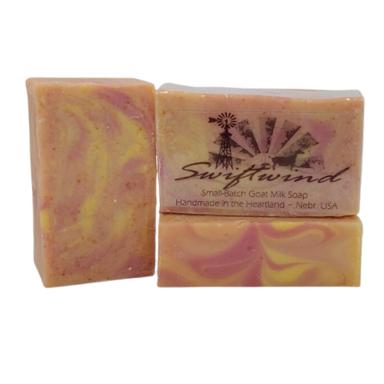 Goat Milk Soap | Raspberry Lemonade Soap Bar | Handmade in the Heartland | 3 oz. | Small Batch | Sweet, Fruity Scent | Moisturizing Soap Bar | Leaves Skin Feeling Smooth and Clean | Skin Healthy Ingredients | Nebraska Made