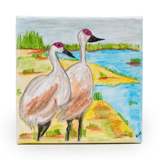 Crane Canvas Painting