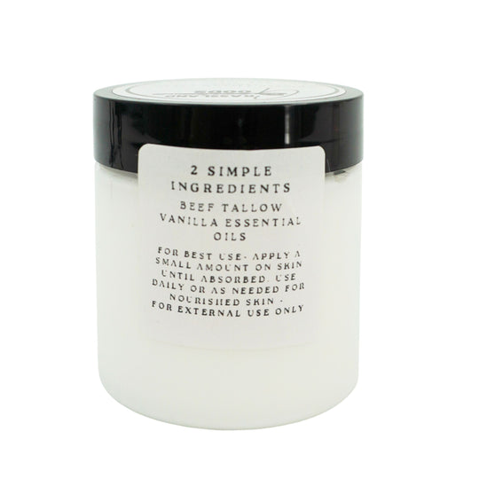 White jar with black lid on a white background