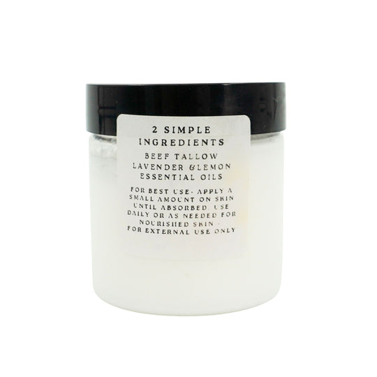 White jar with black lid on a white background