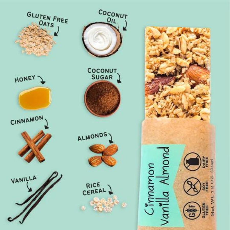 Cinnamon Vanilla Almond Granola Bar Ingredients