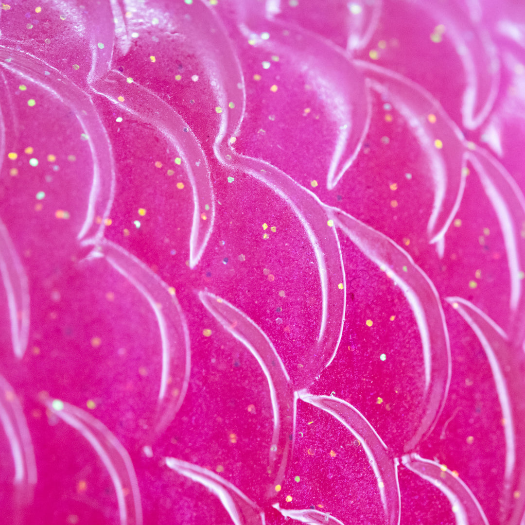 Close up of pink glitter resin 