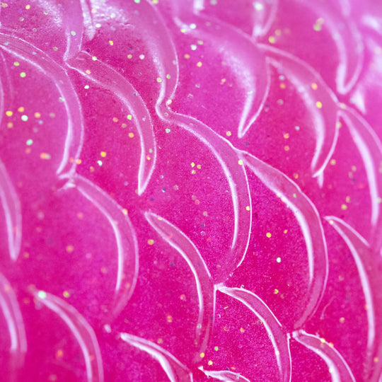 Close up of pink glitter resin 