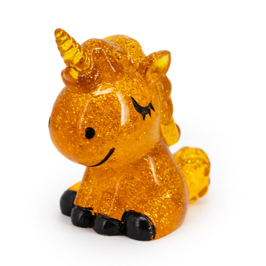 Glittery Yellow Resin Unicorn 